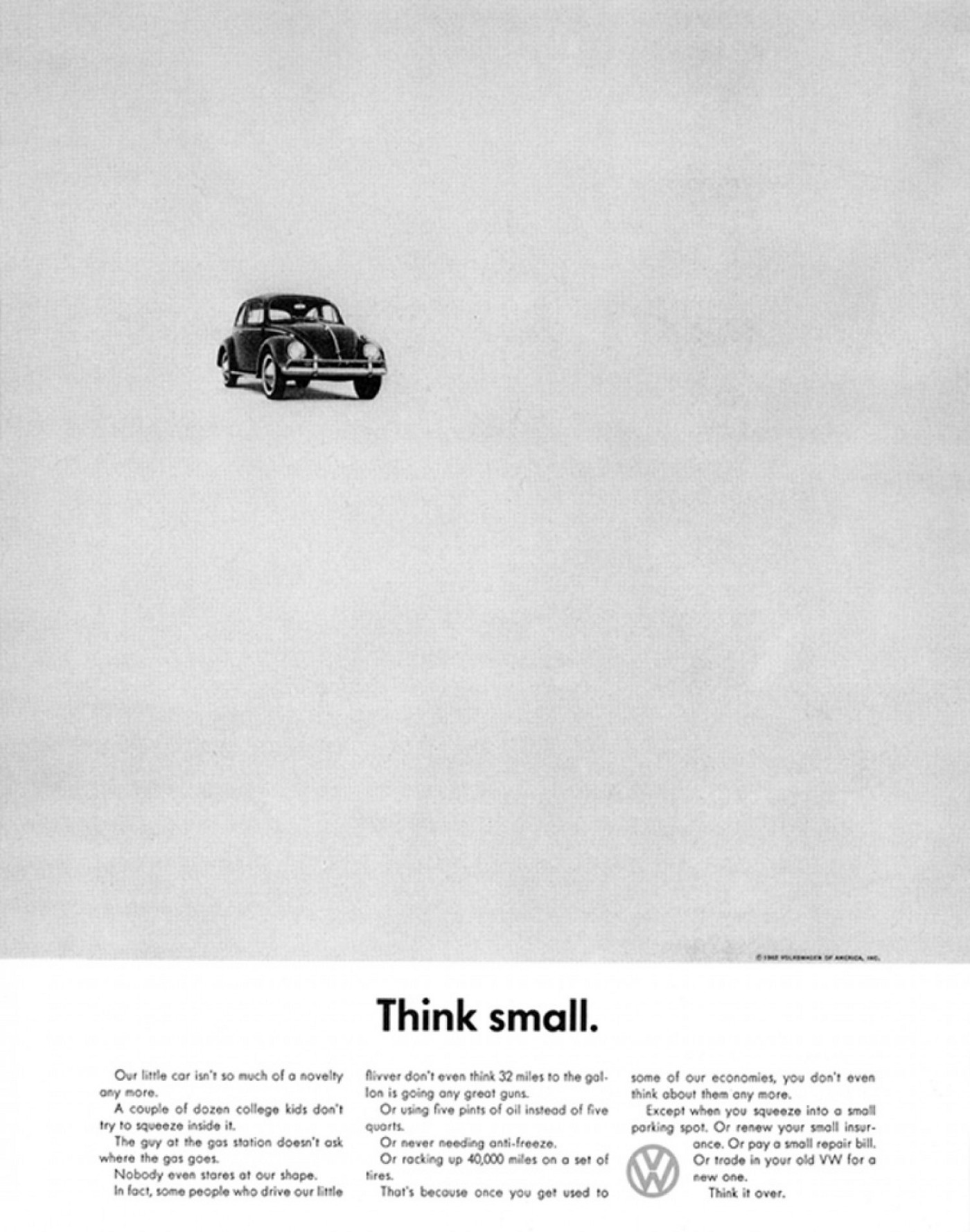  greatest headline of all time think small ddb vw ad