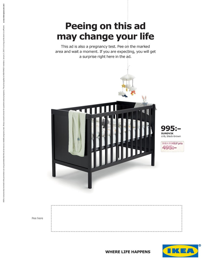 ikea pubblicità test gravidanza
