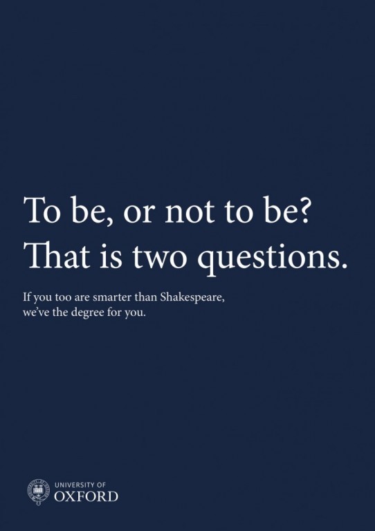 to be or not to be university of oxford ad