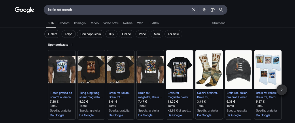 brain rot merch temu