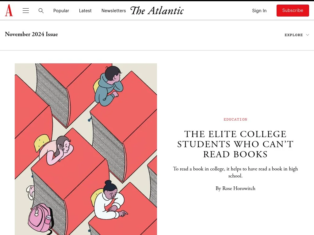 the elite college students who can't read books - The Atlantic